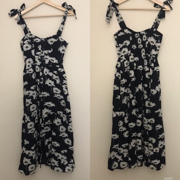 NWT UO Positano Tie-Shoulder Daisy Midi Dress - Picture 6 of 8